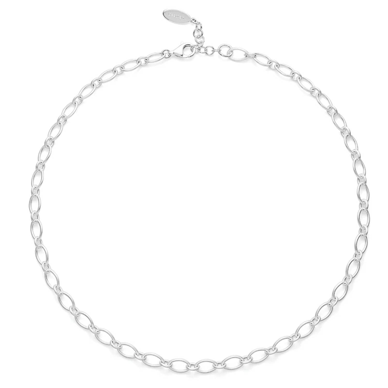 Bastian Collier River Flow Damenkette aus 925er Silber, 6mm, silberfarben, 45+3cm verstellbar