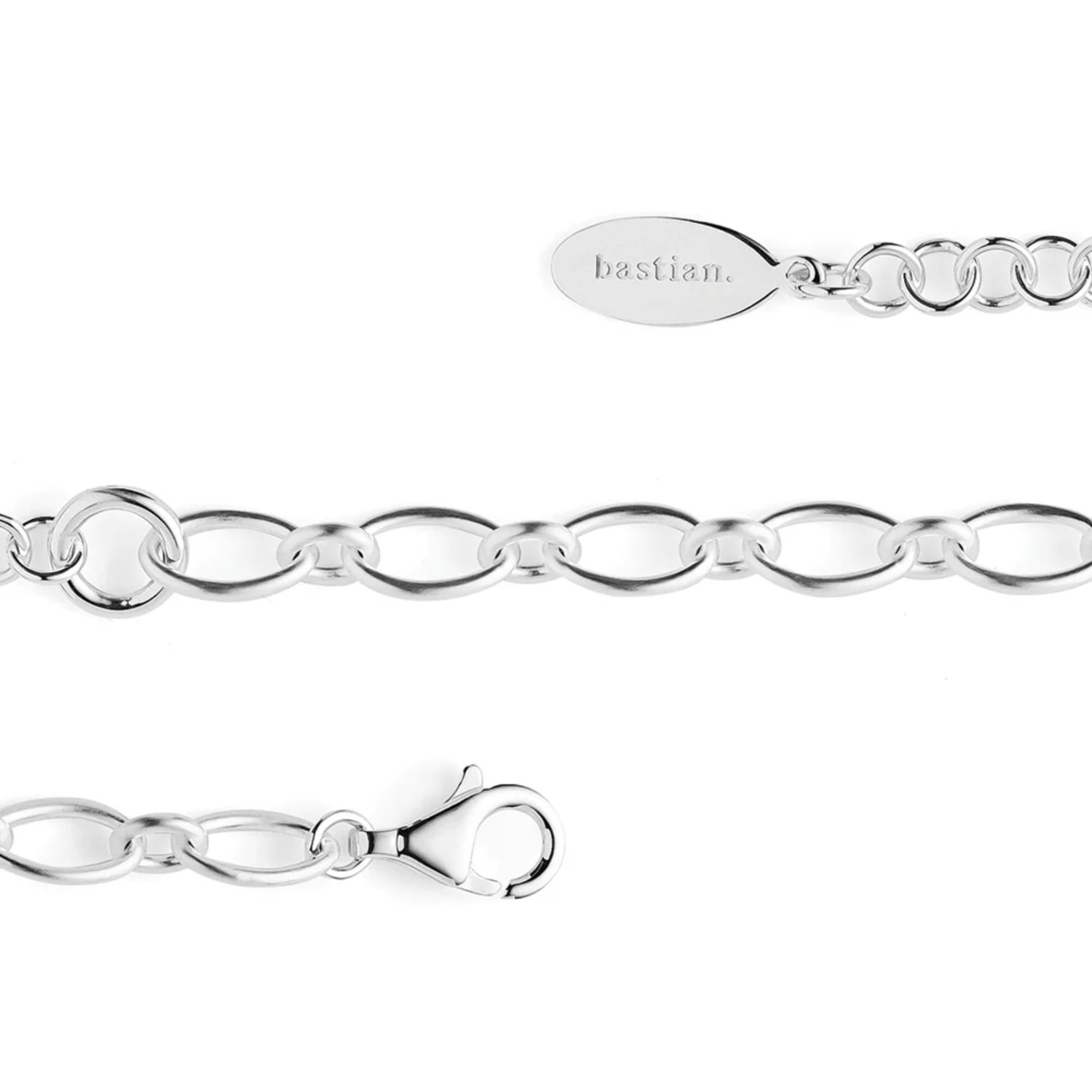 Bastian Armband River Flow für Damen, 925 Silber, 6mm, silberfarben, 19+3cm Armschmuck
