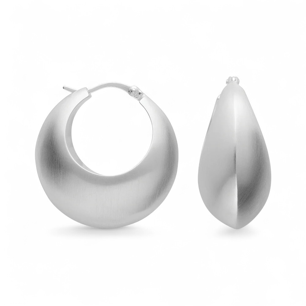 Bastian Creole Anouk 29mm Silber 925 Damen Ohrschmuck mit Bügel-Verschluss, silberfarben