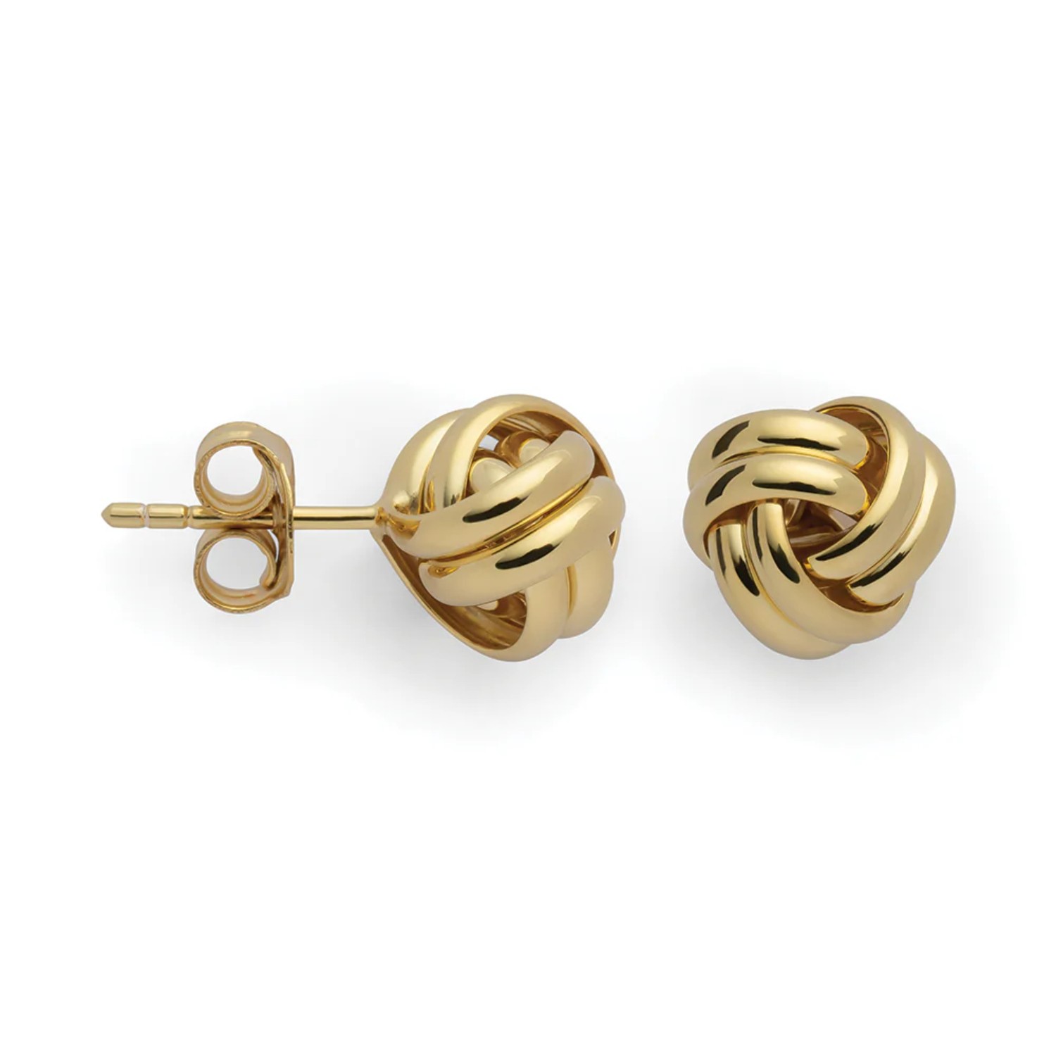 Bastian Ohrstecker Urban Knot 10mm goldfarben aus 925 Silber vergoldet für Damen
