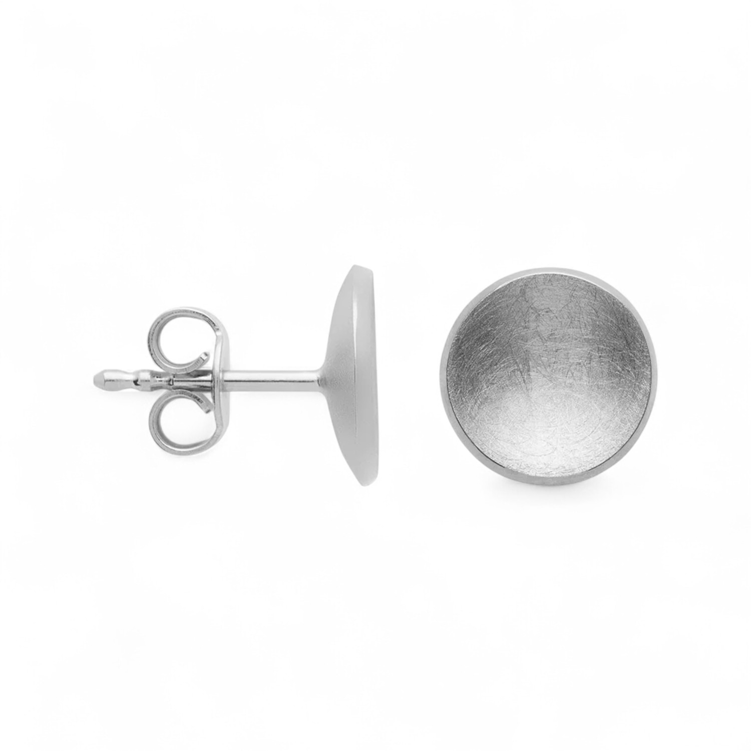 Bastian Ohrstecker Simply Round 8mm aus 925 Silber für Damen, eleganter Ohrschmuck in Silberfarben