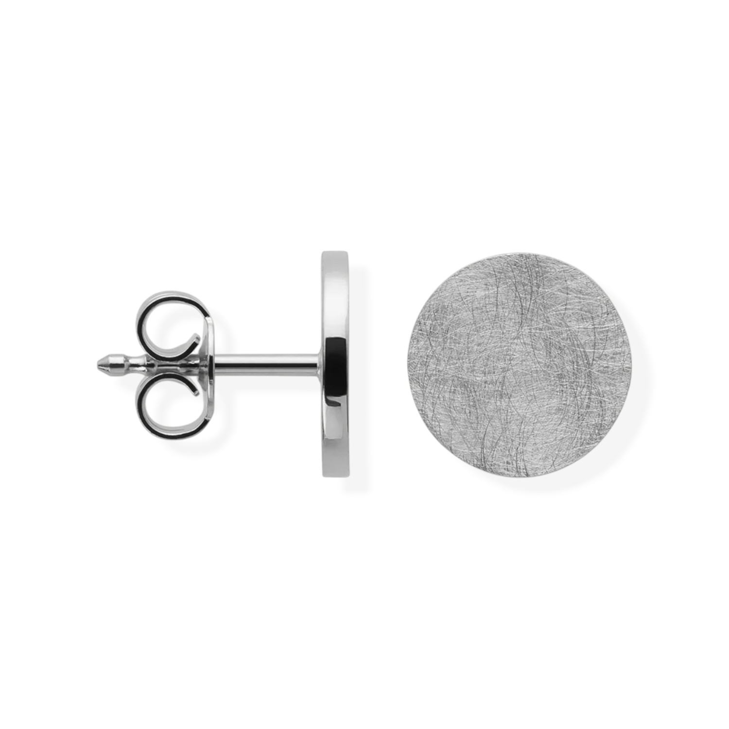 Bastian Ohrstecker Simply Round aus 925 Silber, 8mm, silberfarben, eleganter Damenschmuck für jeden Anlass