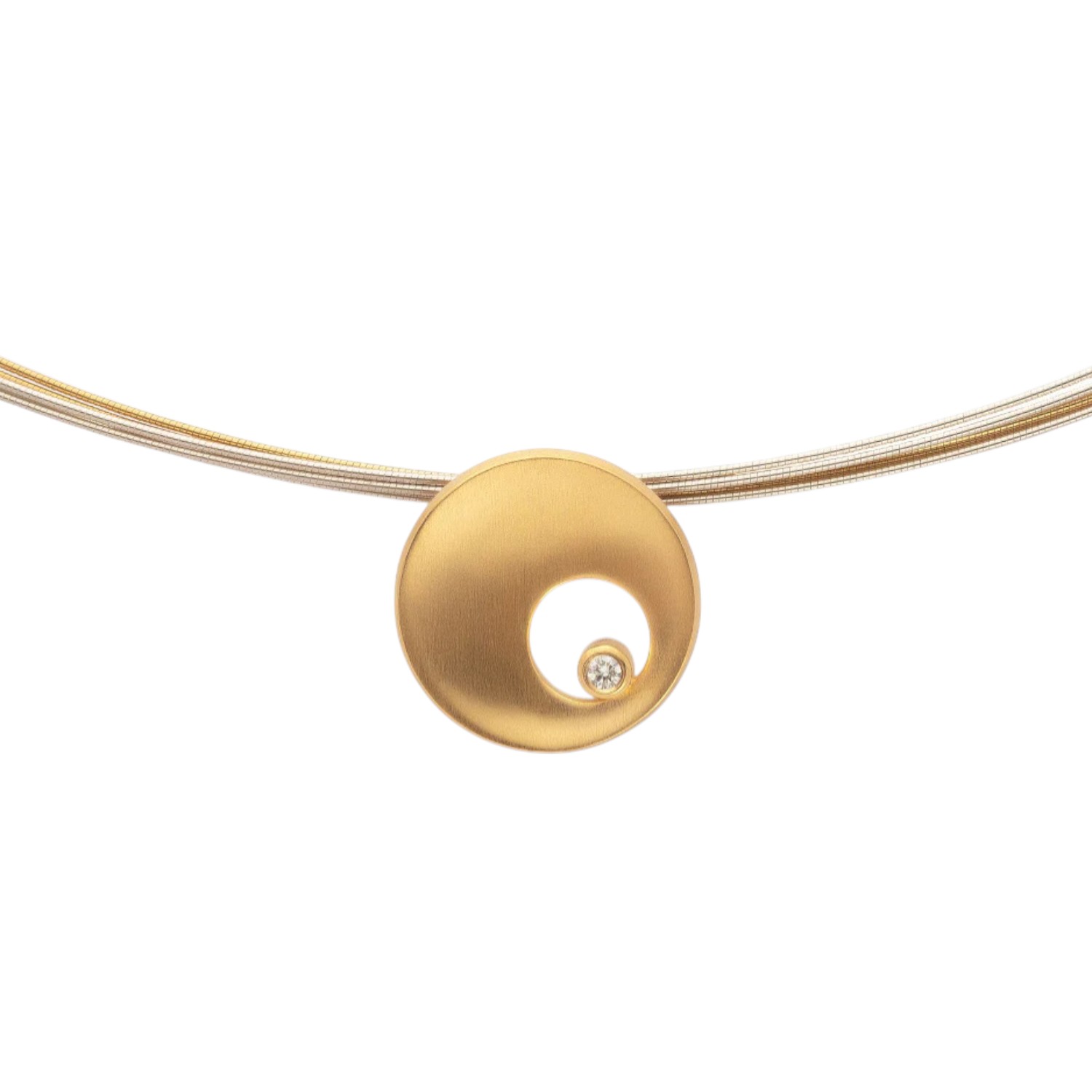 Bastian Anhänger Pantheon Damen 8mm Goldfarben mit 0,02ct Diamant Wesselton-Weiß aus 925 Silber vergoldet