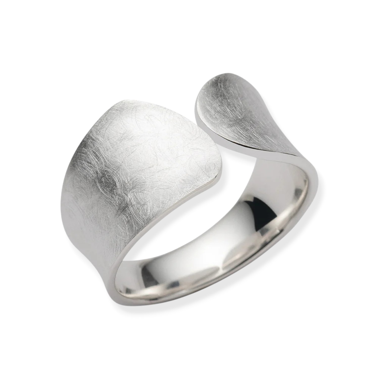 Bastian Ring Balance für Damen aus 925er Silber, 12mm, silberfarben, Ringgröße 56