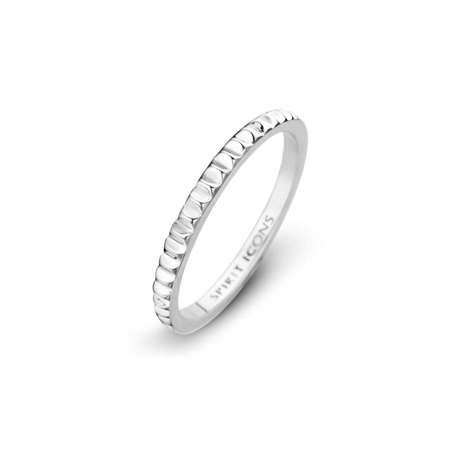 SpiritIcons PAEK Ring Damen 925 Silber mit Muster, silberfarben, Ringgröße 52