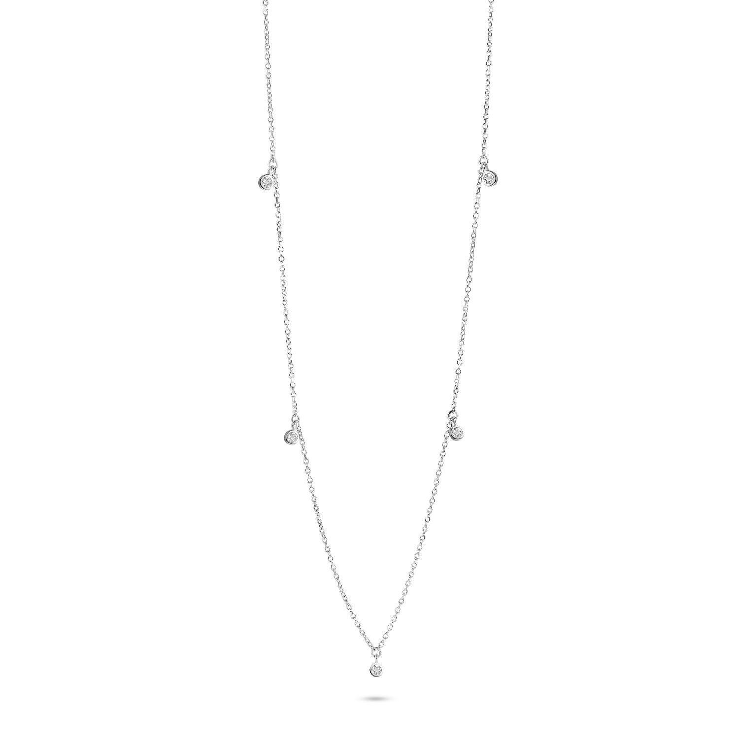 SpiritIcons Symphony Kette Damen 925 Silber mit Zirkonia, 42/45cm, silberfarben