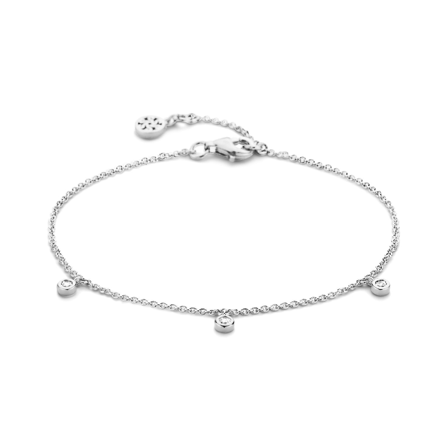 SpiritIcons Symphony Armband für Damen aus 925 Silber mit Zirkonia, verstellbar 17,5/19 cm, silberfarben