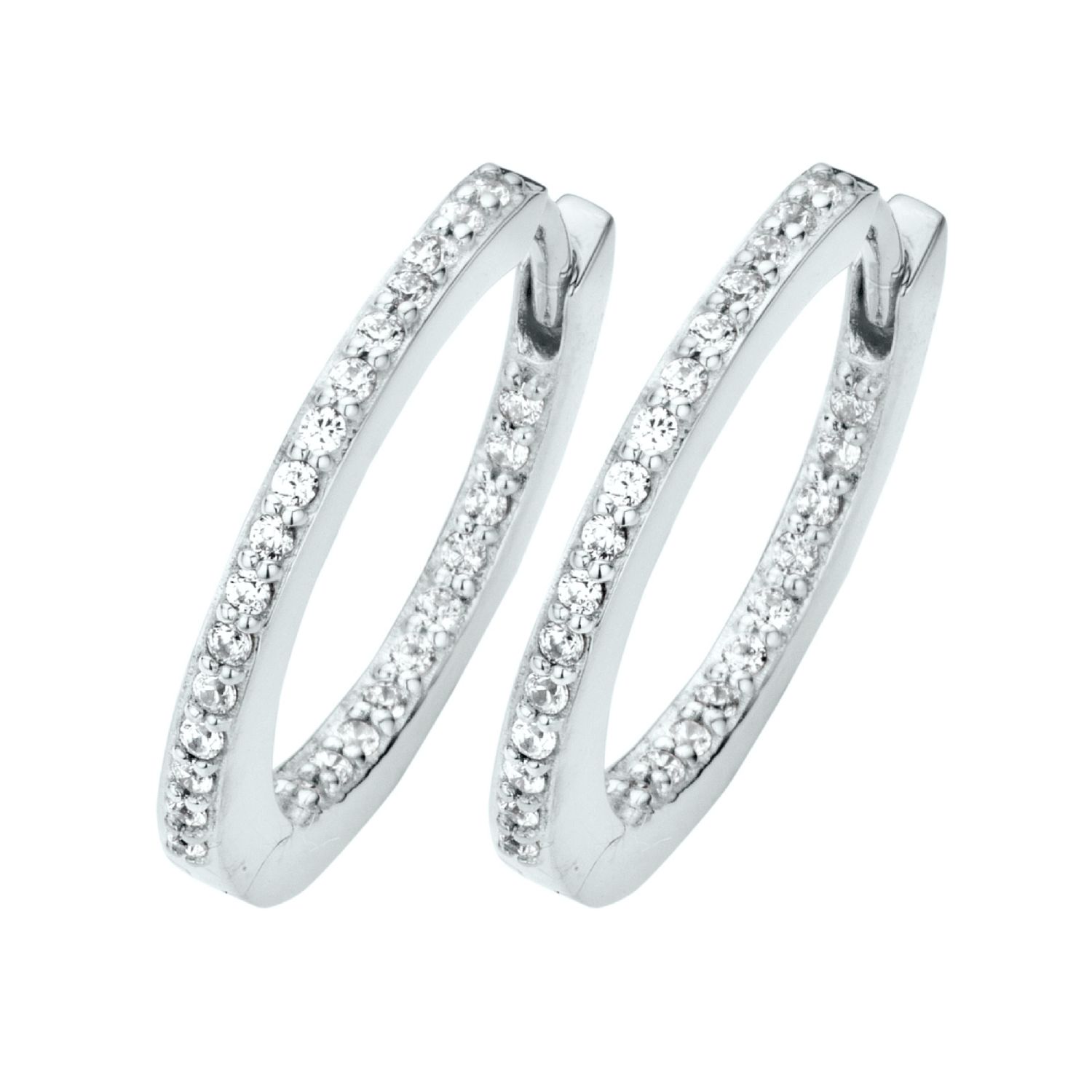 SpiritIcons Passion Creolen 925 Silber, Zirkonia, Ø 25,9mm, silber - Damen Ohrschmuck