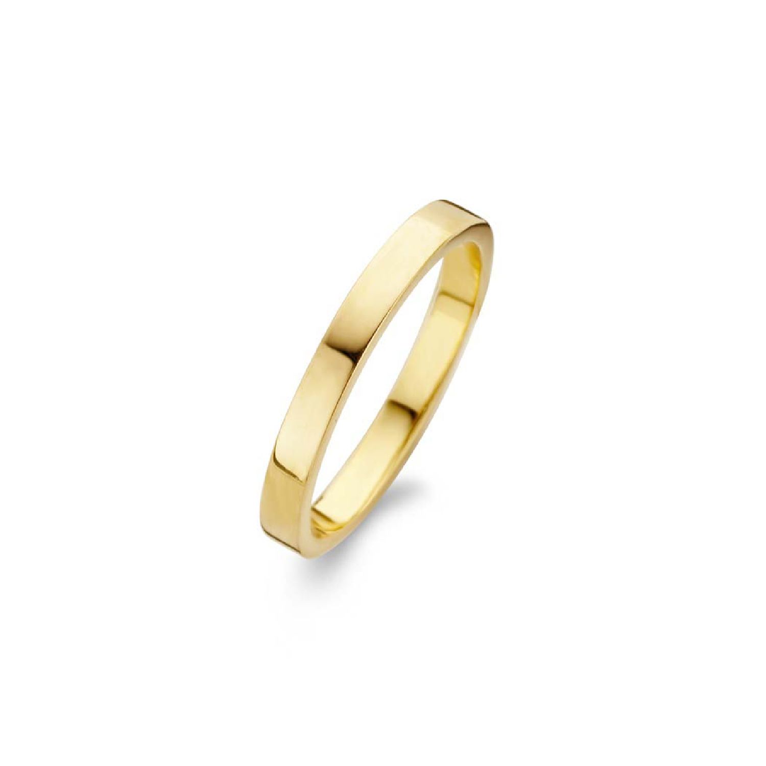 SpiritIcons Raw Ring Damen 925 Silber vergoldet, 2,8mm breit, goldfarben, Ringgröße 54