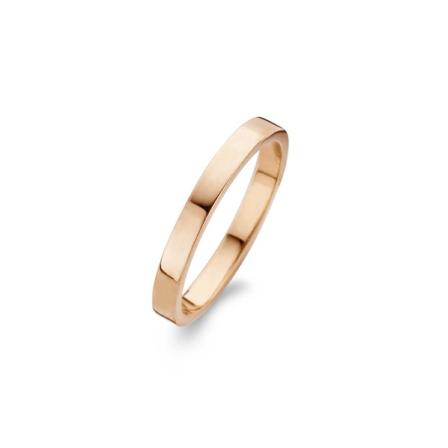 SpiritIcons Raw Ring Damen 925 Silber rosé vergoldet, 2,8mm breit, Ringgröße 54, rot/roségoldfarben