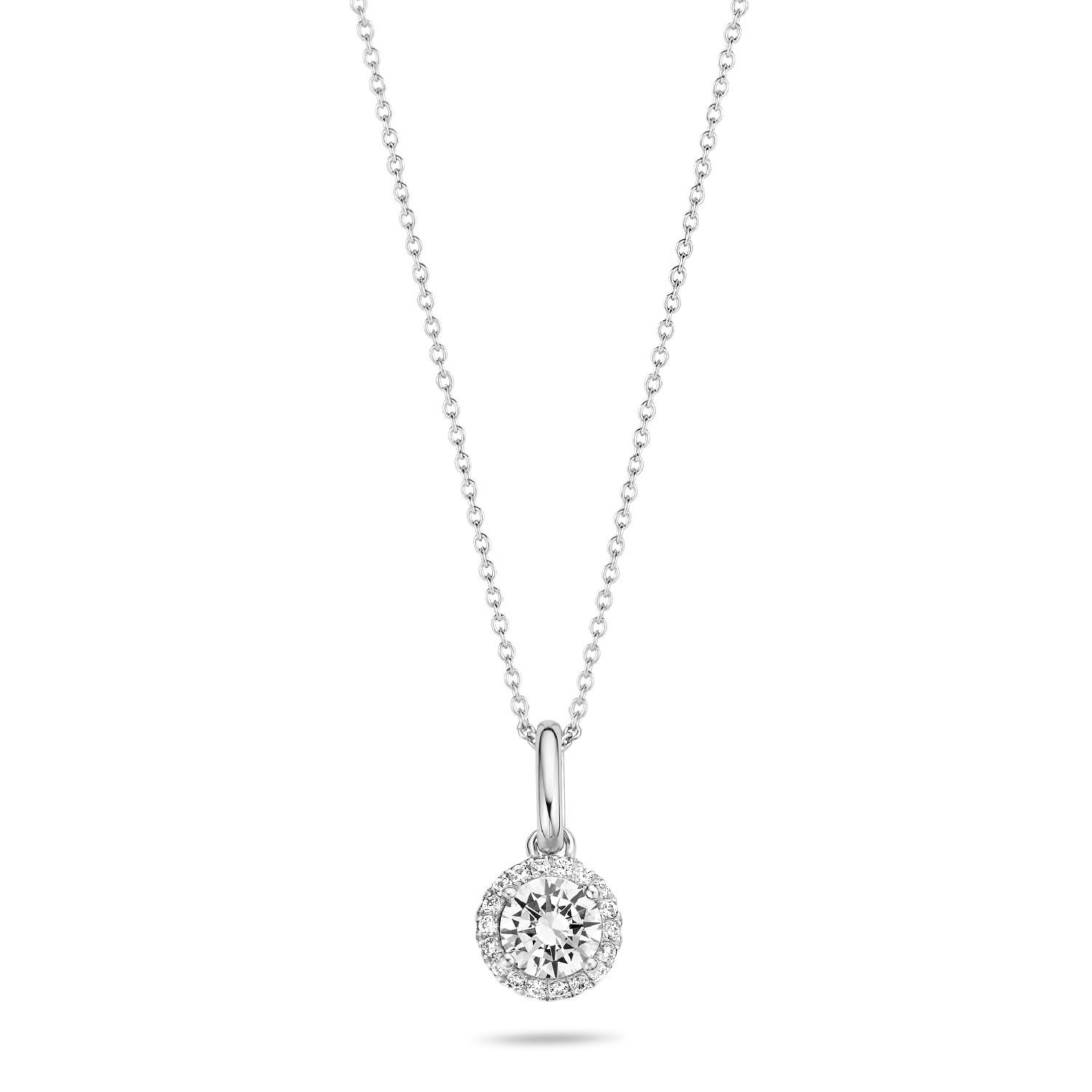 SpiritIcons Romance Kette für Damen aus 925 Silber mit Zirkonia, 42/45 cm, silberfarben, Ø 9mm