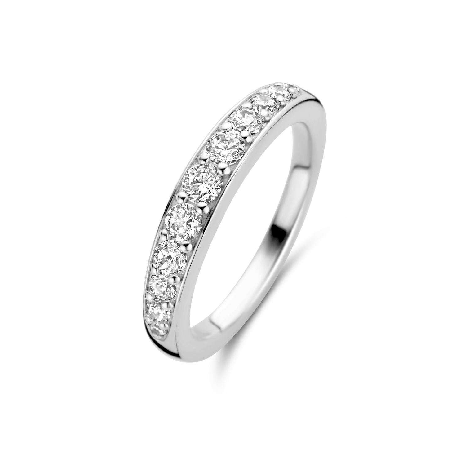 Victoria Ring von SpiritIcons für Damen aus 925 Silber mit Zirkonia, 3,8mm breit, Größe 54, silberfarben