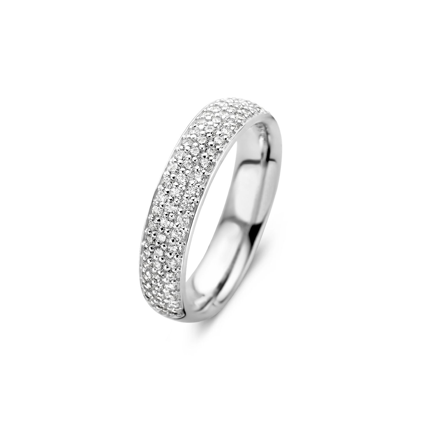 Vivendi Ring von SpiritIcons für Damen, 925 Silber, 4,5mm breit, mit Zirkonia, Ringgröße 60, silberfarben