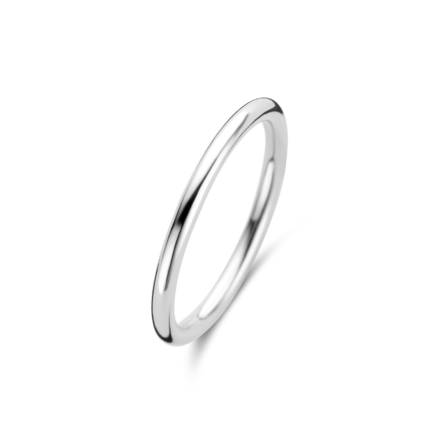 SpiritIcons BASIC Ring für Damen aus 925 Silber, schmal poliert, Ringgröße 54, silberfarben