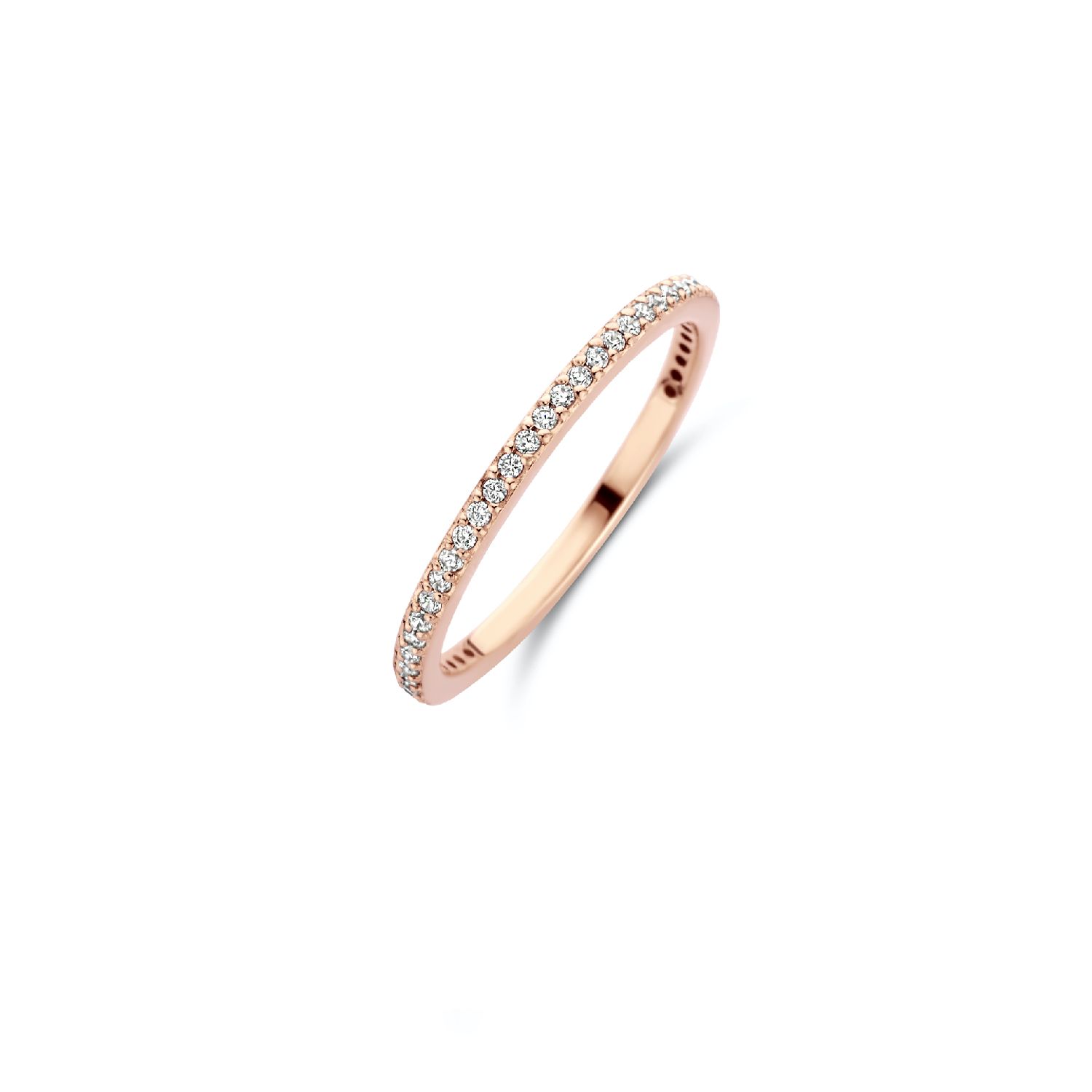 Chic Ring Damen 925 Silber rosé vergoldet mit Zirkonia, 1,8mm breit, Größe 52 von SpiritIcons