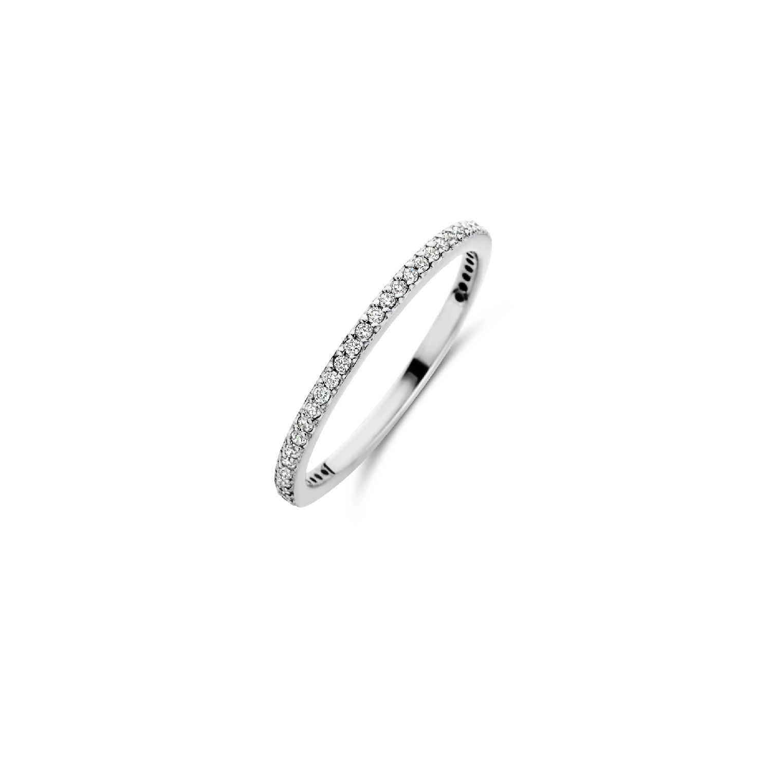 SpiritIcons Chic Ring für Damen aus 925 Silber mit Zirkonia, 1,8mm breit, silberfarben, Ringgröße 54