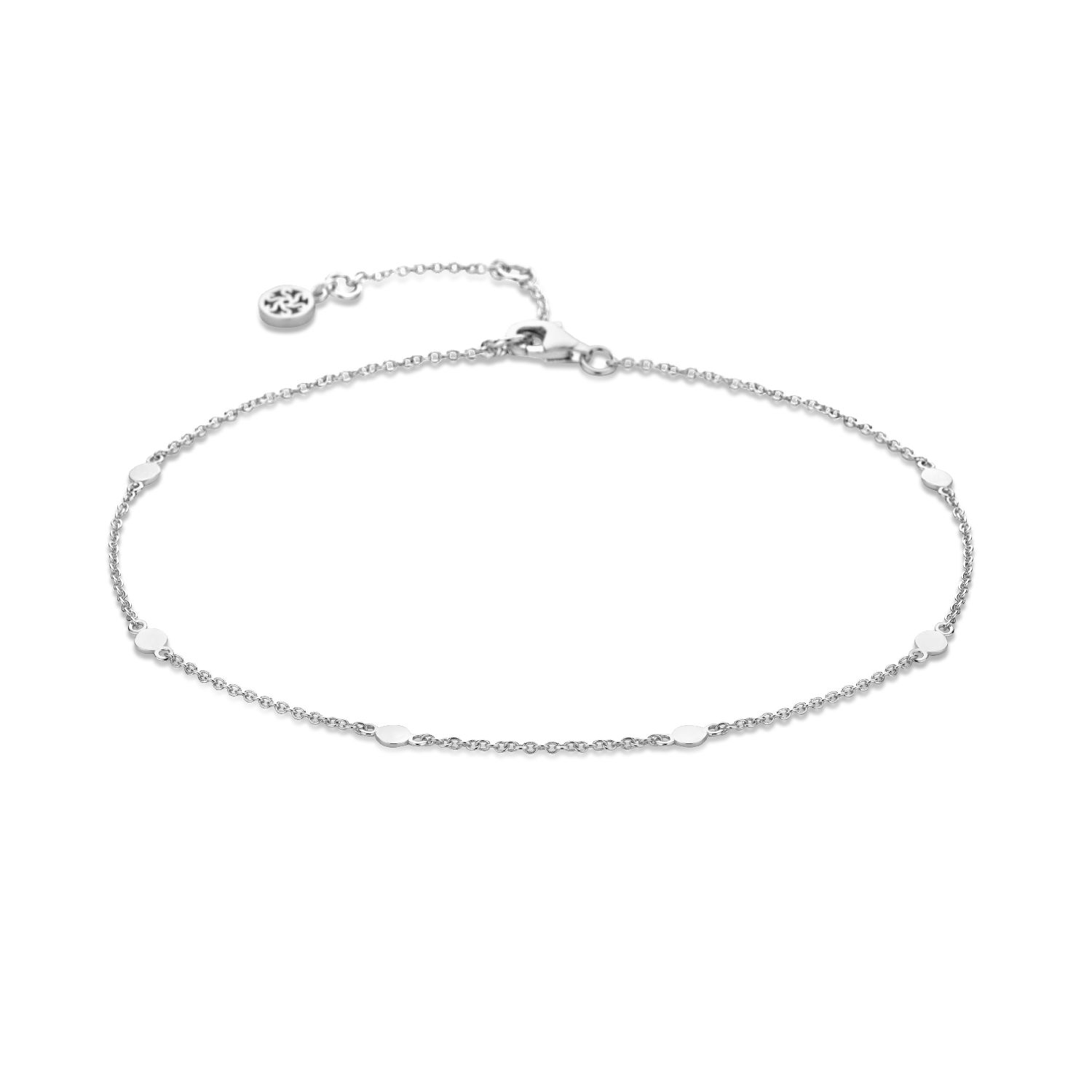 Obsession Fußkette Damen aus 925 Silber, silberfarben, 23/25/27 cm, Plättchen von SpiritIcons