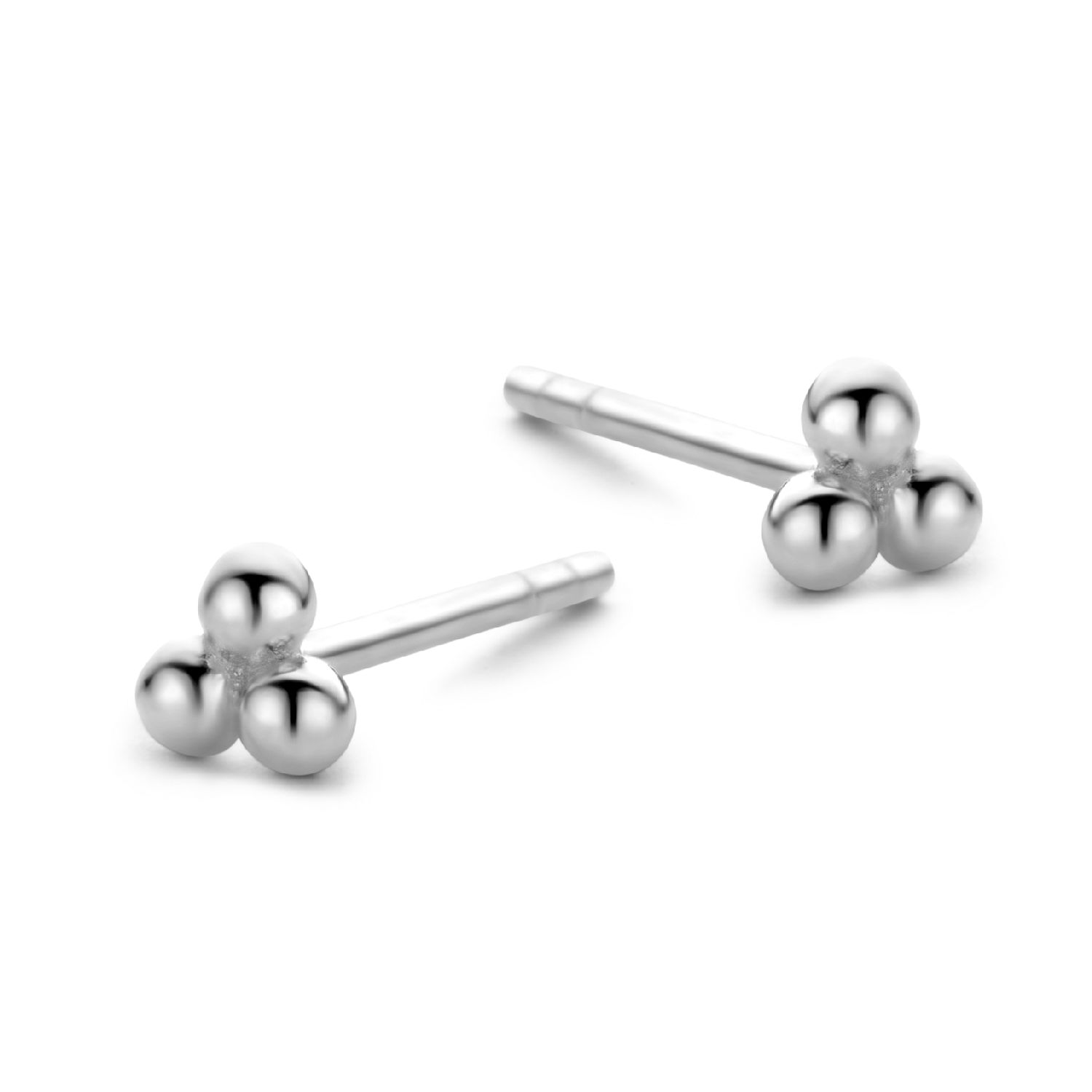 SpiritIcons Shishi Ohrstecker aus 925 Silber mit 3 Kügelchen für Damen, silberfarben, 3,6mm