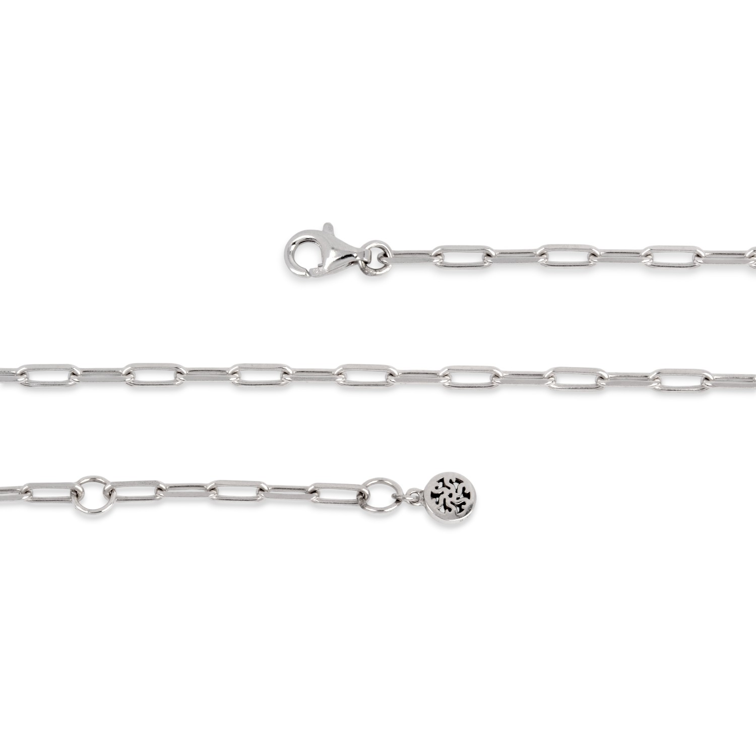 SpiritIcons Echo Kette aus 925 Silber, große Glieder, 42/45 cm, für Damen, Herren und Kinder, silberfarben
