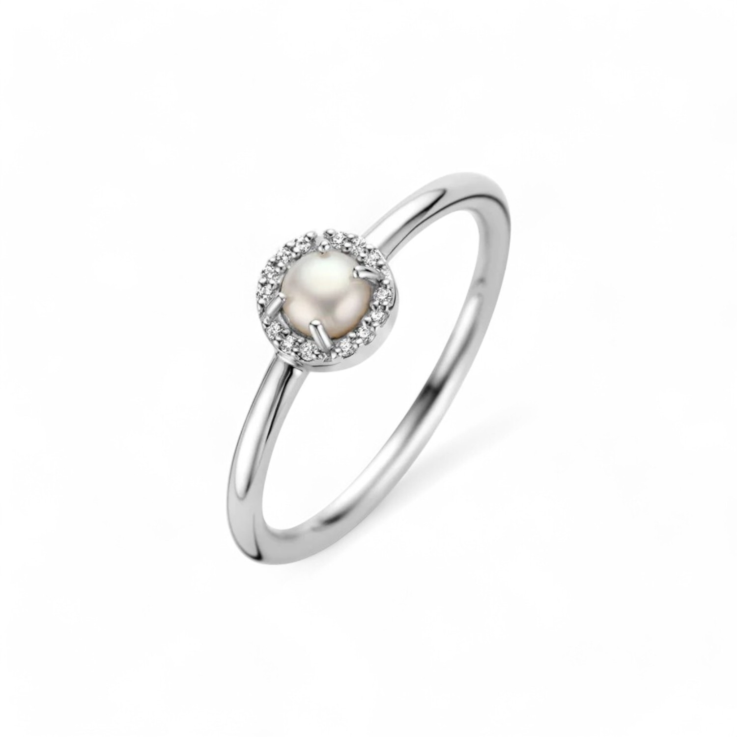 SpiritIcons Ring Euphoria für Damen aus 925 Silber mit Zirkonia, silberfarben und weiß