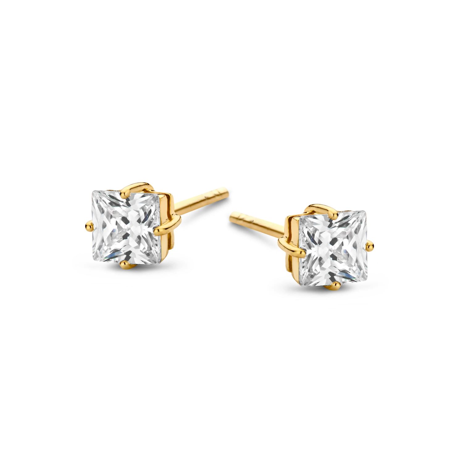 Cassiopeia Ohrstecker von SpiritIcons, vergoldet, 925 Silber, Zirkonia, 4,8mm, eleganter Damenschmuck in Gold