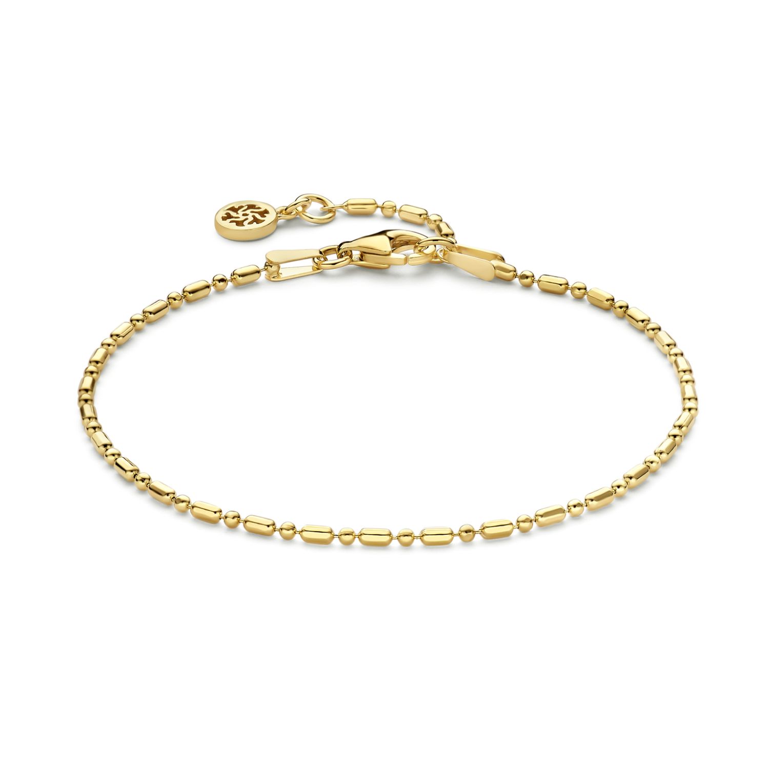SpiritIcons Elisa Armband für Damen, goldfarbenes 925 Silber vergoldet, 17/19cm Armschmuck