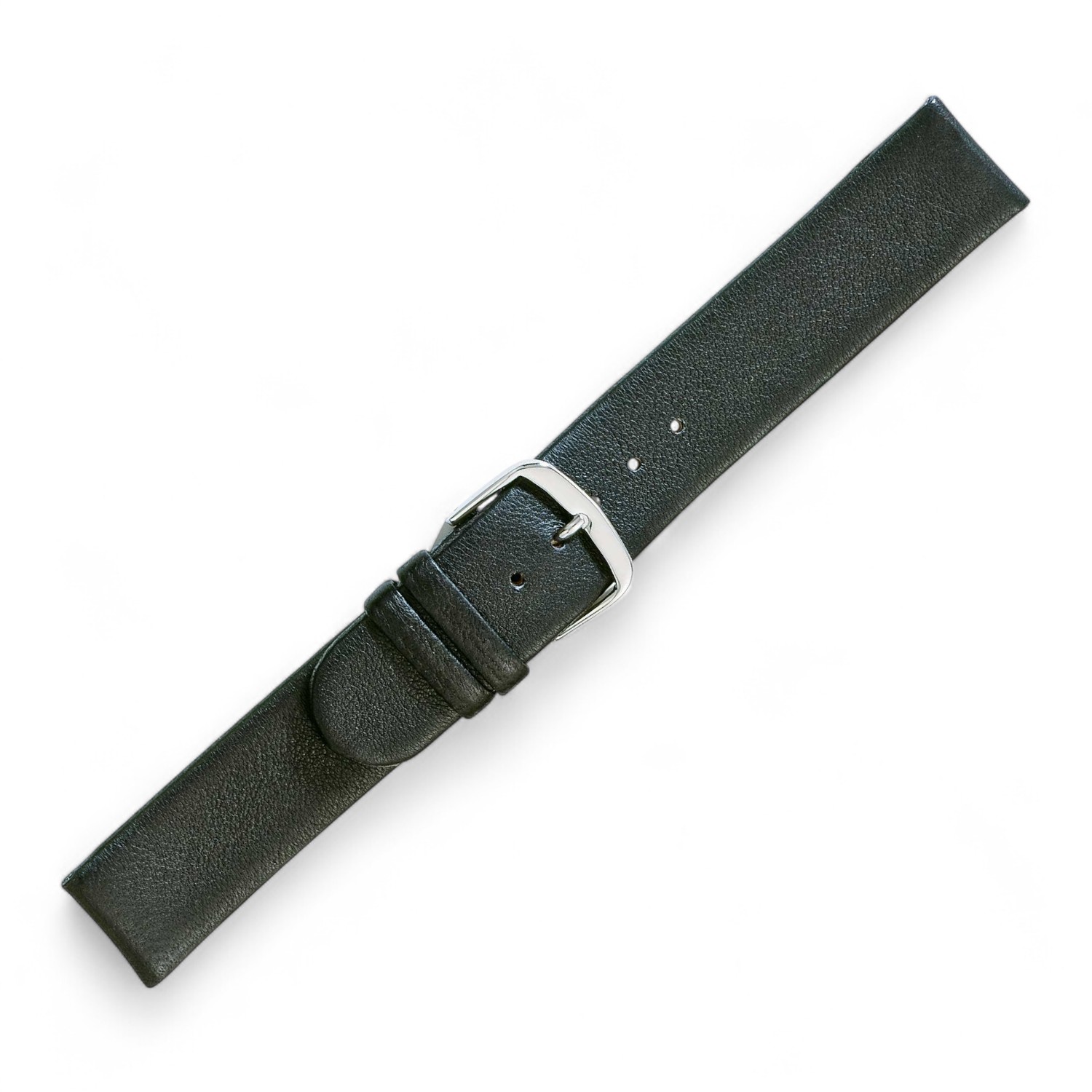 Schmidt Wellness Uhrenarmband aus schwarzem Leder für Herren und Damen, 18mm, XL Länge