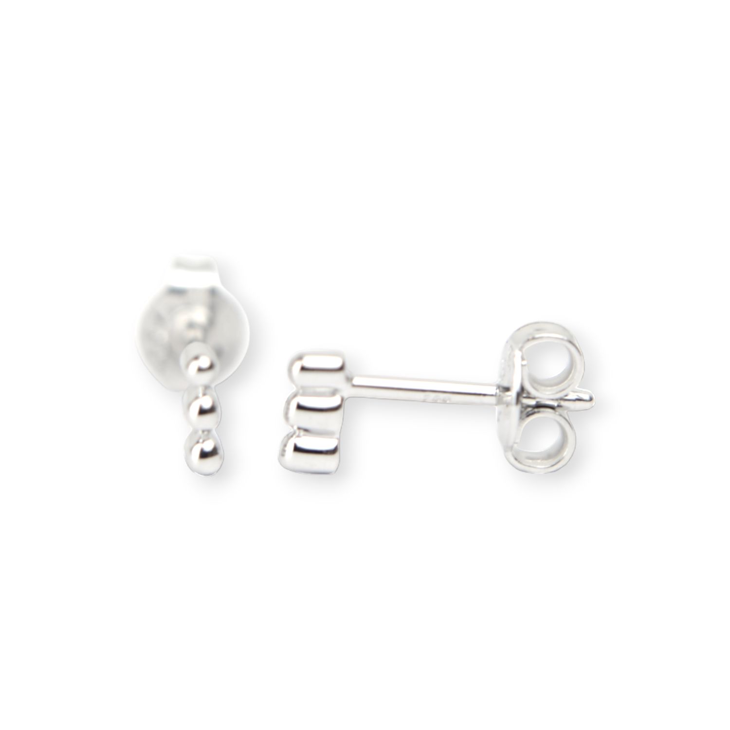 Schmidt Ohrstecker Kugel aus 750er Weißgold für Damen, 5x1,5mm, eleganter Ohrschmuck in Silberfarbe