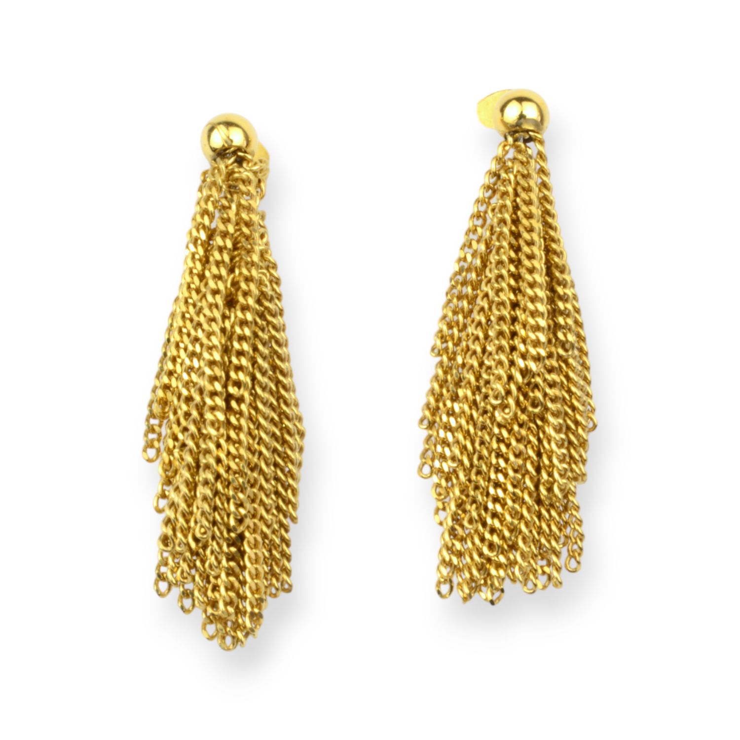 Claudia Milic Ohrstecker für Damen, 750 Gold, 30mm, Goldene Ketten, Elegant