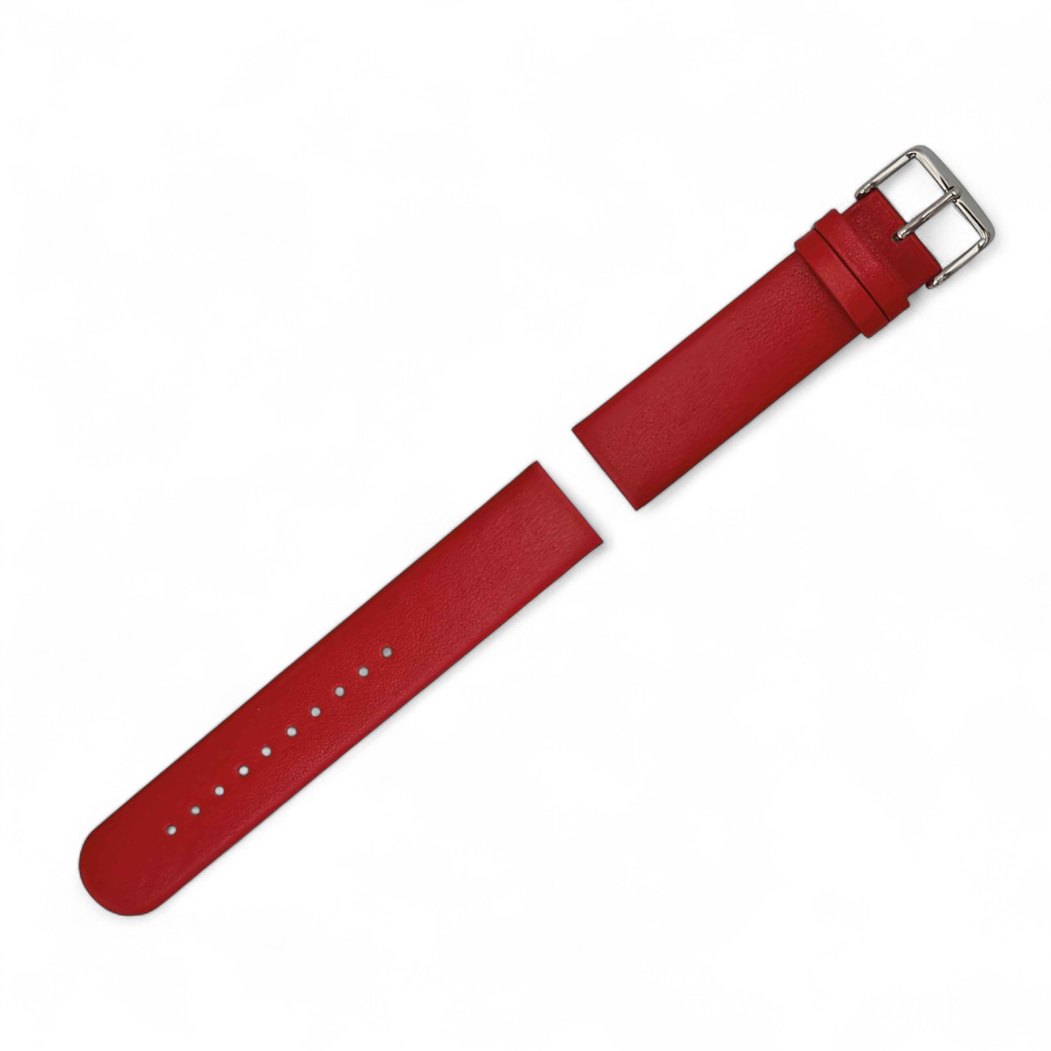 Schmidt Apfel-Vegan Uhrband rot 20mm für Herren & Damen, widerstandsfähig, silberne Schließe