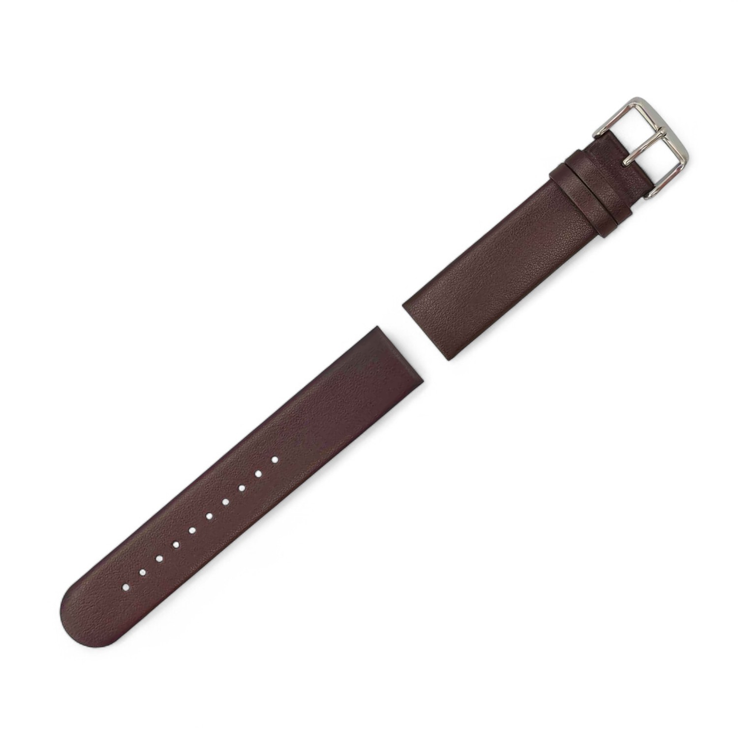 Schmidt Apfel-Vegan Uhrband dunkelbraun 20mm für Herren und Damen, widerstandsfähig, silberne Schließe