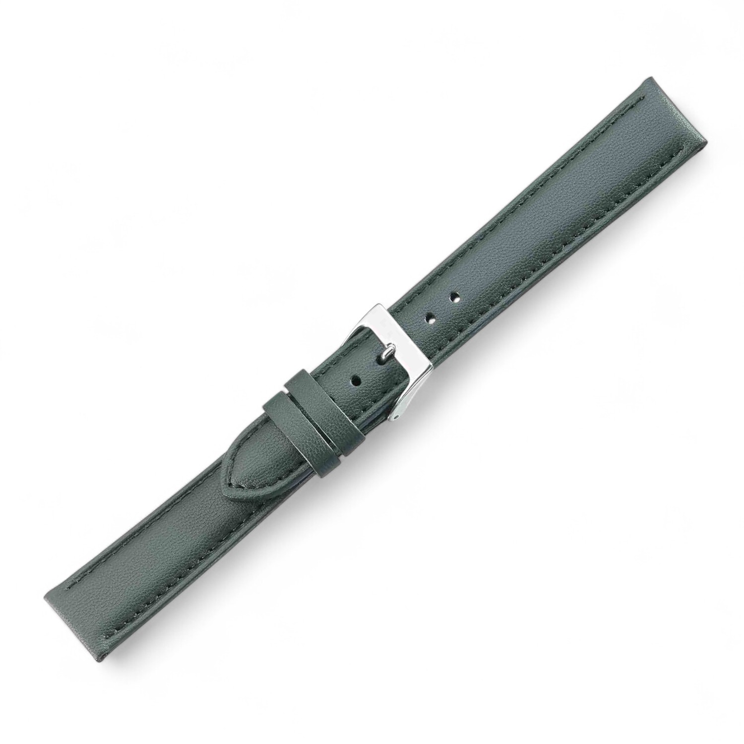 Italo-Vegan Uhrenarmband grün aus recyceltem Kunststoff & Kork für Herren und Damen, silberne Schließe 20mm