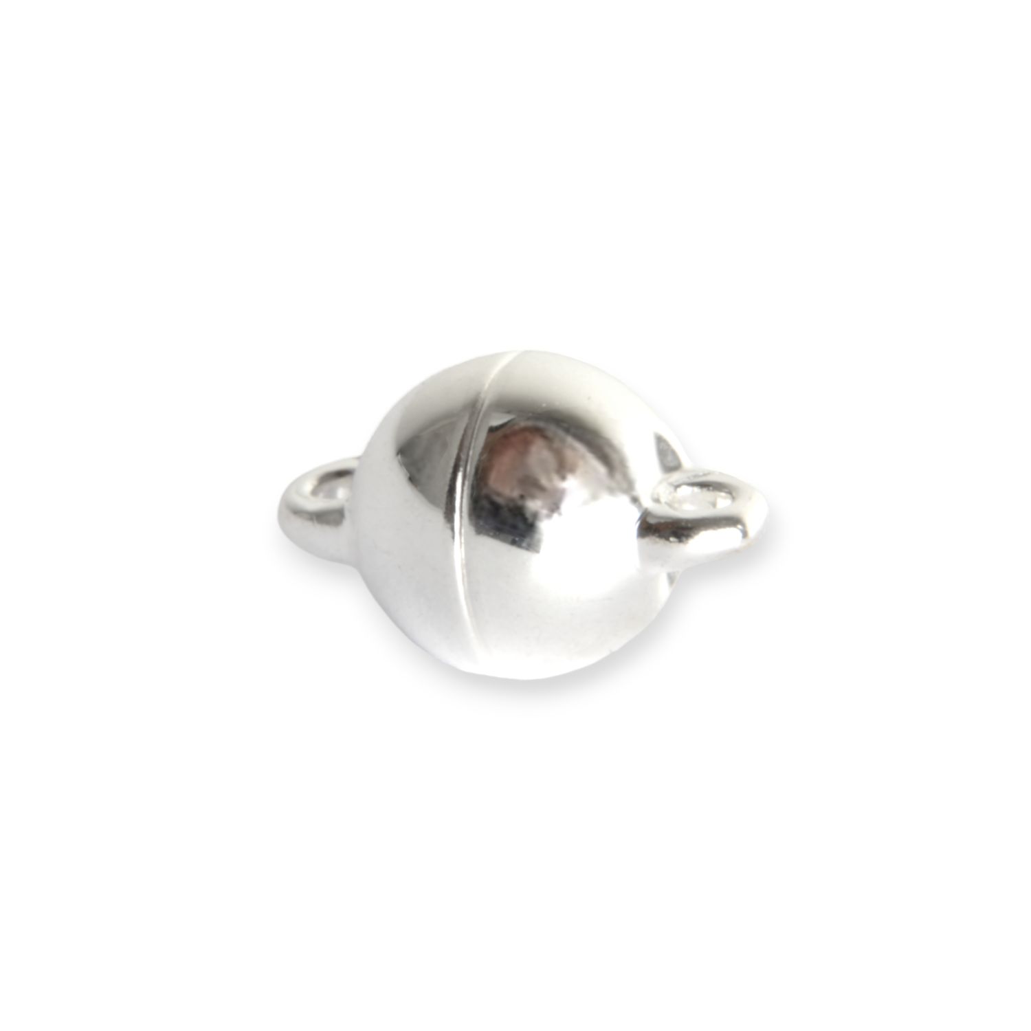 Schmidt Magnetschließe 8mm poliert aus 925 Silber für Damen - elegante silberfarbene Kettenverschlüsse