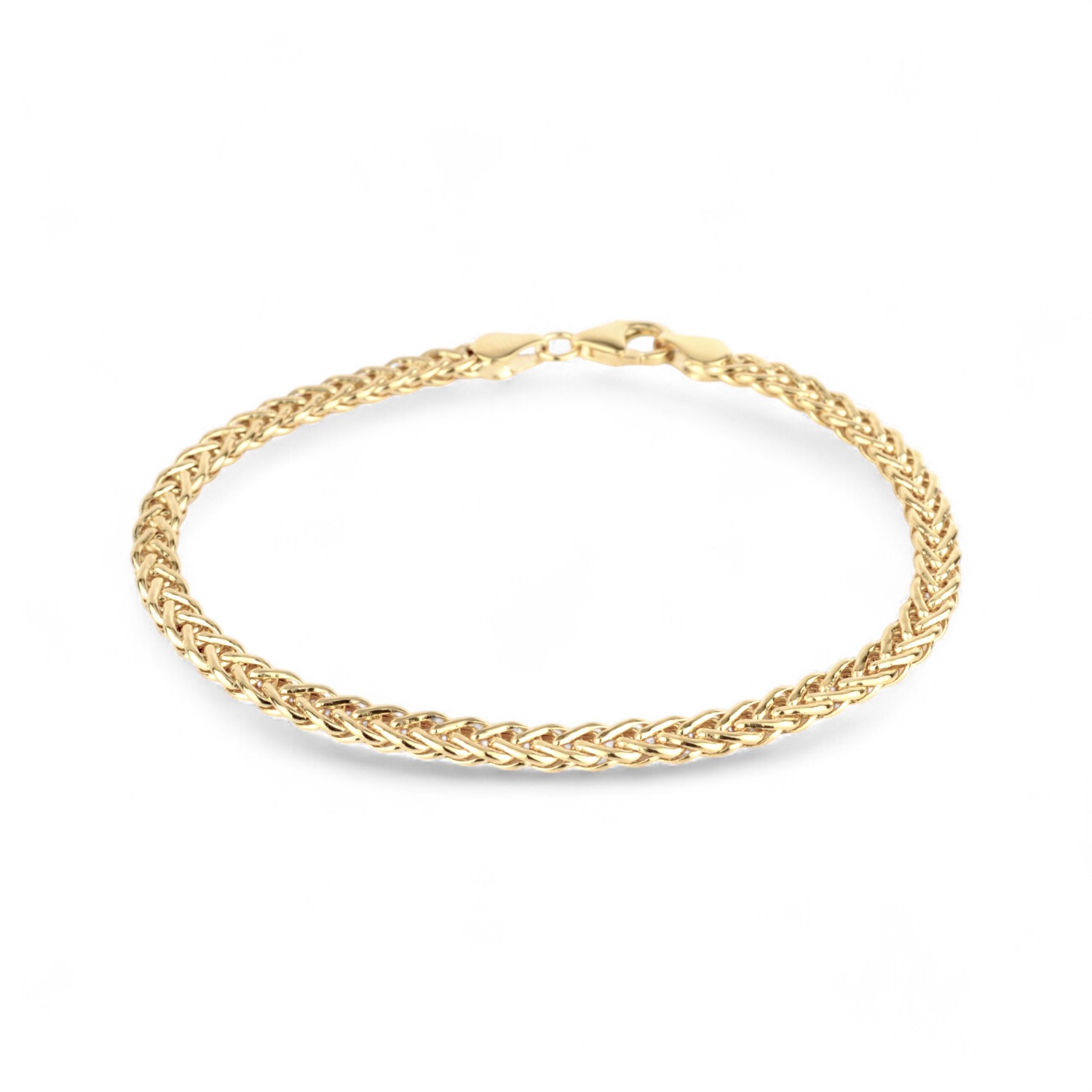 Schmidt Armband Fuchsschwanzmuster 375 Gold 19cm, 4mm, Unisex, Goldfarben