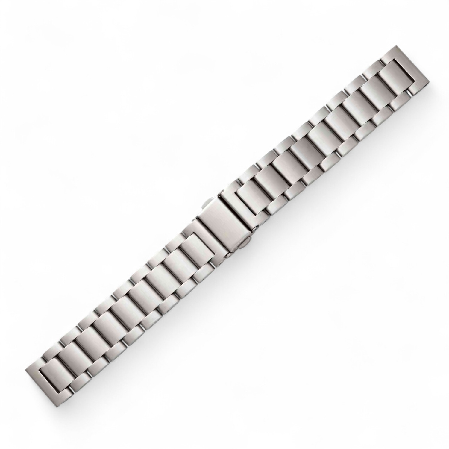 Schmidt Metallband Edelstahl massiv für Uhren, silberfarben, 18mm Anstoßbreite, für Herren und Damen