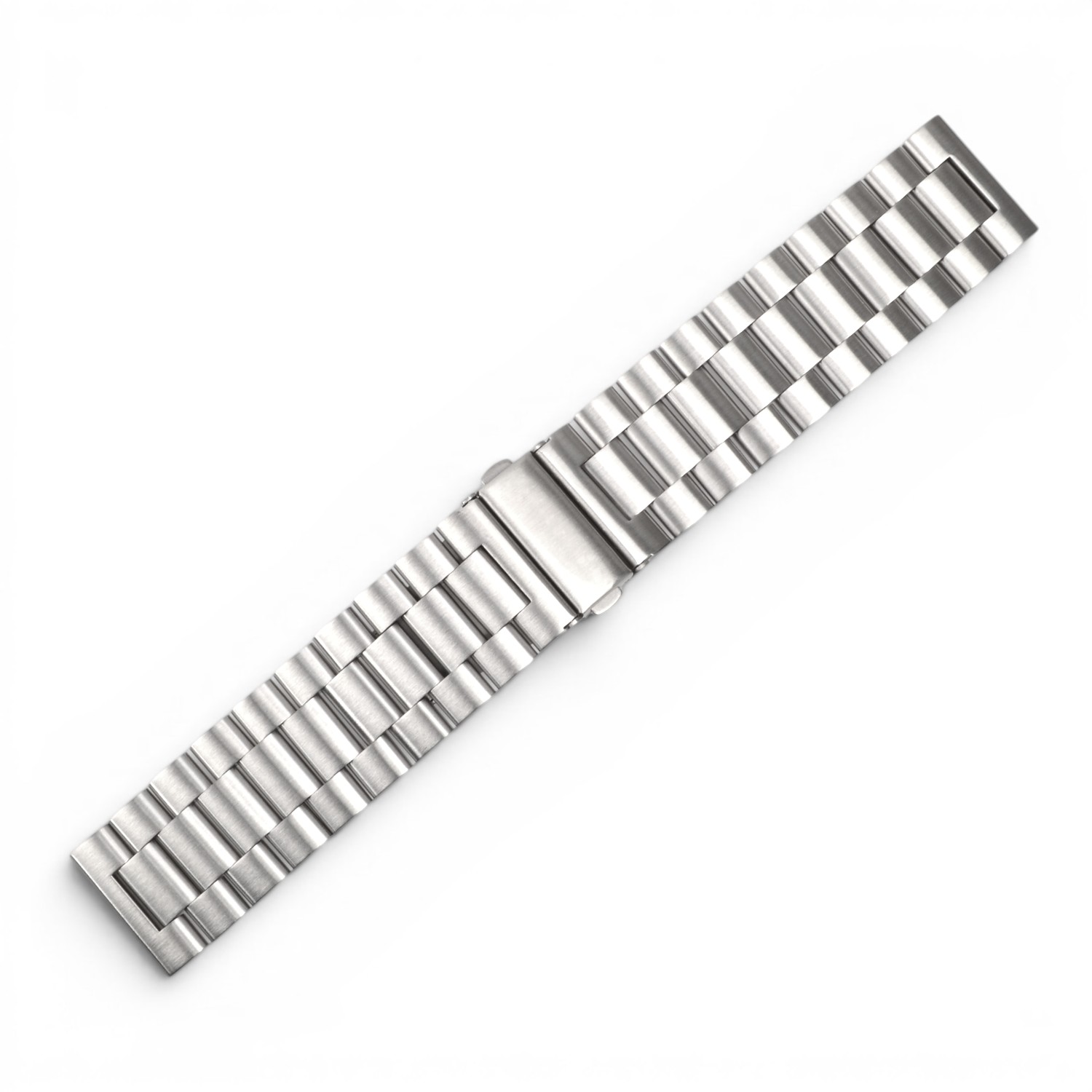 Schmidt Edelstahl Metallband 24mm für Uhren – silberfarben, für Damen, Herren und Kinder, 3mm dick