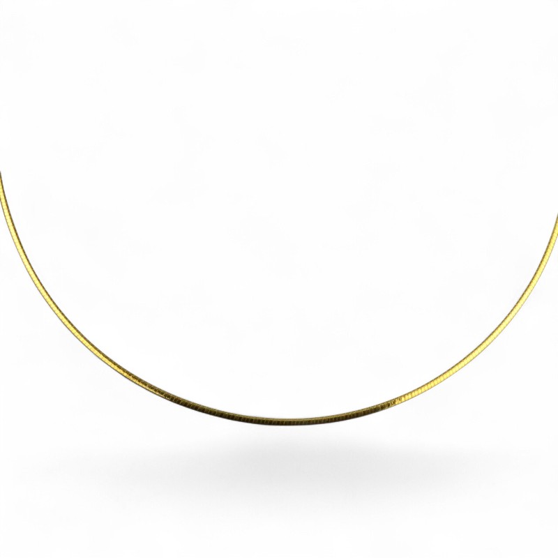 Schmidt Halsreif zweifarbig 375 Gold & Silber, 45 cm, Damen Kette mit Karabiner Verschluss