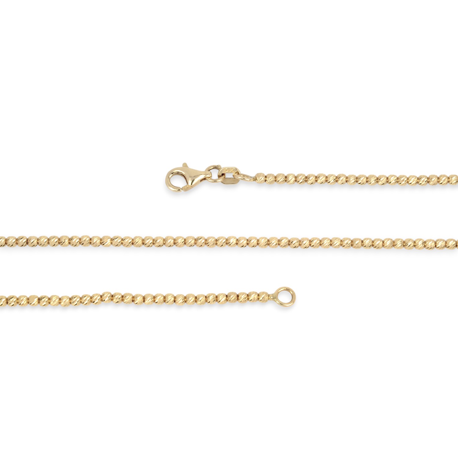 Schmidt Kugelkette Damen 585 Goldfarben 45 cm mit Karabinerverschluss Ø 1,9mm