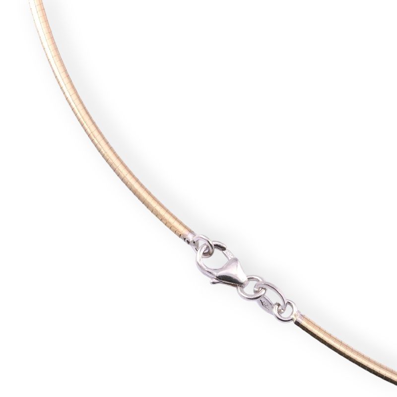Schmidt Halsreif flach 585er Gold mit Karabiner, 42cm, Damen, gold- und silberfarben, ca. 2mm breit