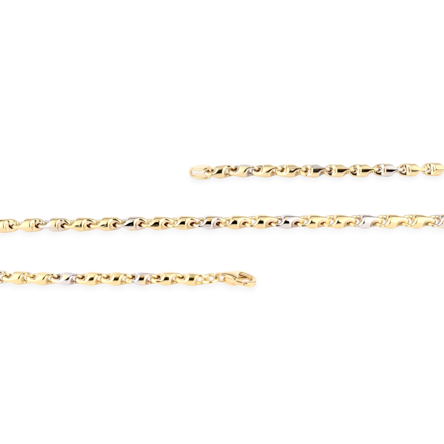 Schmidt Damen Kette zweifarbig 585 Gold 45cm - Elegante goldfarbene Halskette für jeden Anlass