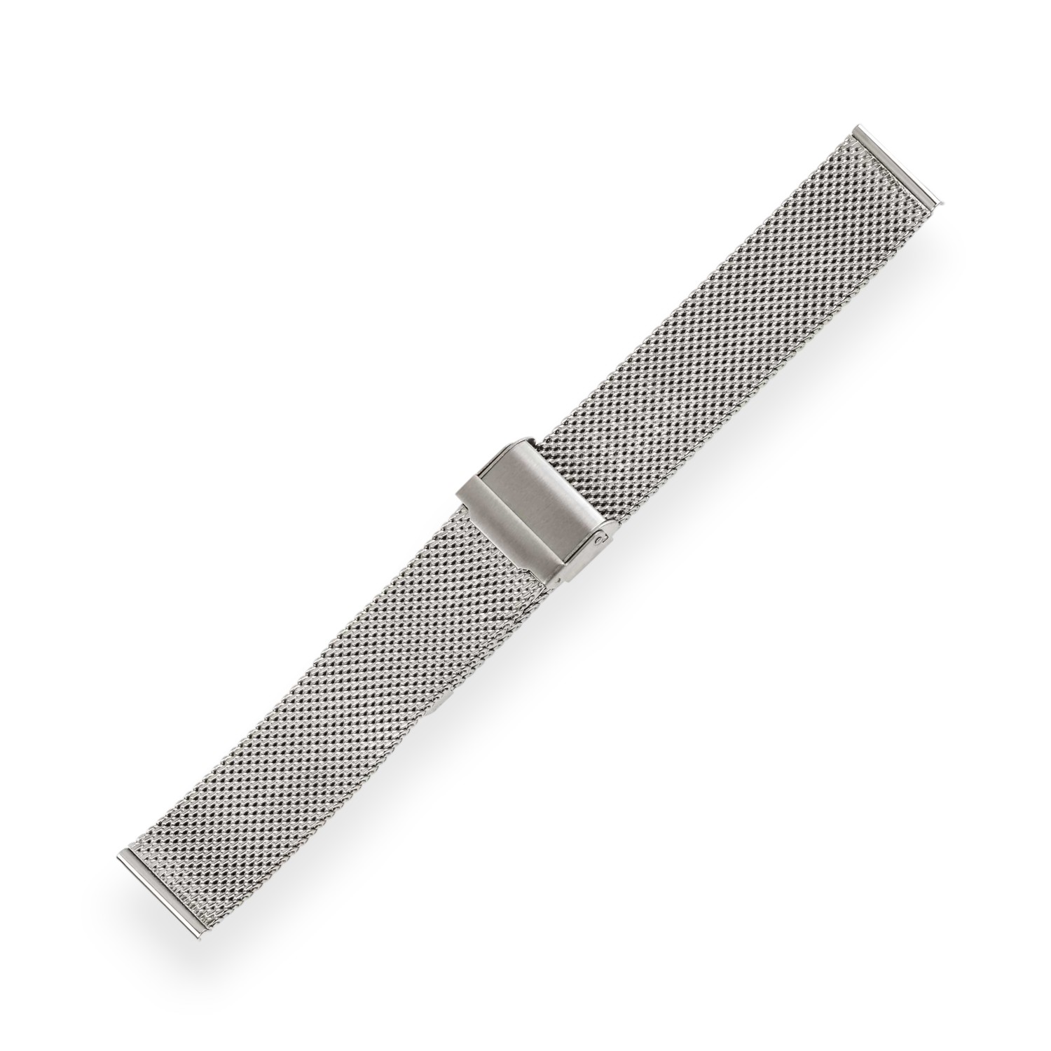 Schmidt Milanaise Uhrenarmband für Herren, silberfarben, 18mm Edelstahl, 2mm dick