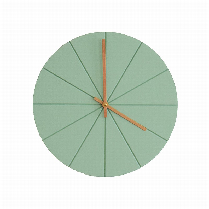 Schmidt Klok tendergrün – Großuhr aus Holz, 30cm, Quarz-Analog, unisex, grün