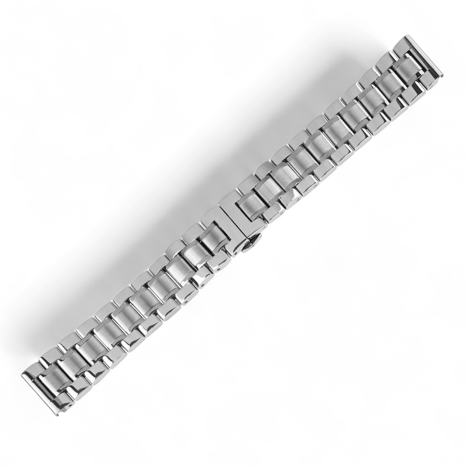 Schmidt Edelstahl Armband für Herren, massiv, silberfarben, 18mm Anstoßbreite, 3mm dick
