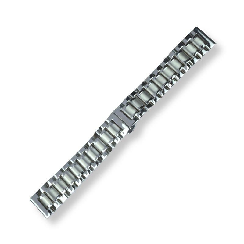 Schmidt Edelstahl Armband für Herren, silber, 20mm Anstoßbreite, massiv