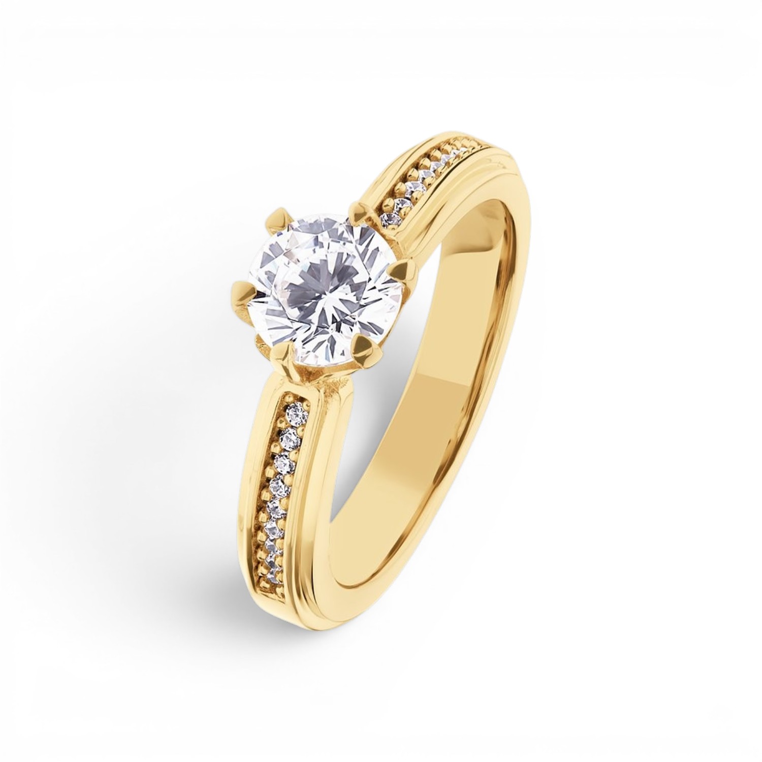 Damenring DIAMOND von JETTE aus 925 vergoldetem Silber mit Zirkonia, Größe 57, goldfarben