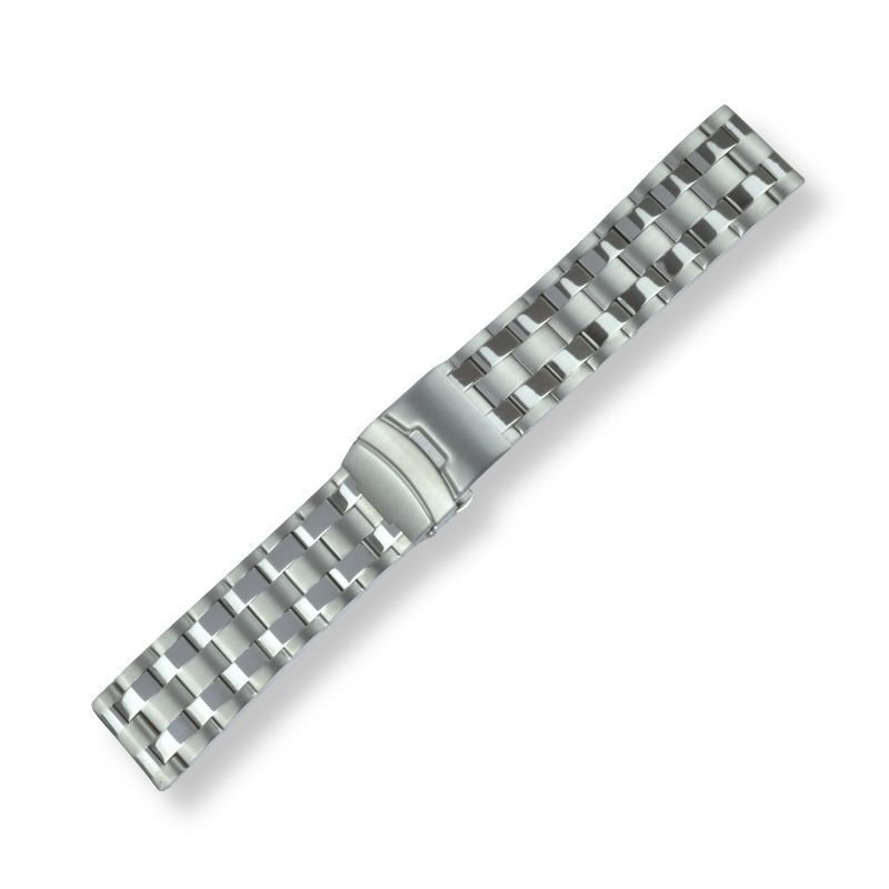 Schmidt Edelstahl Armband für Herren - Silber, 24mm Anstoßbreite, 4mm Dicke