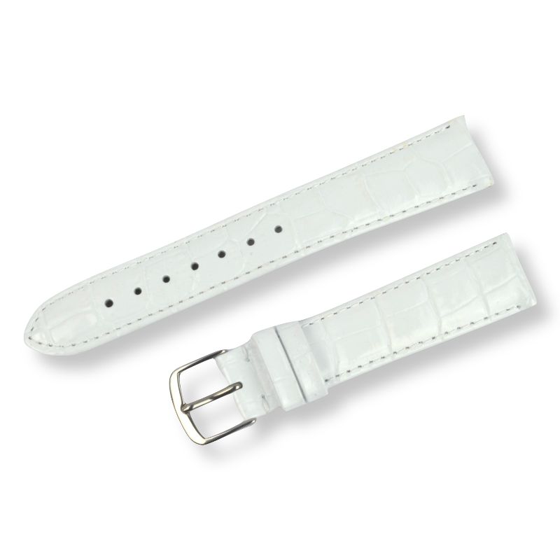 Schmidt Louis-Print weißes Uhrenarmband aus Leder, 18mm, für Damen und Herren