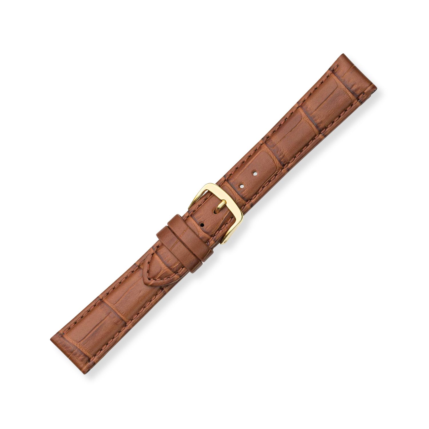 Schmidt Louis-Print Honig Damen Uhrenarmband, Leder Braun, Silberne Schließe 14mm