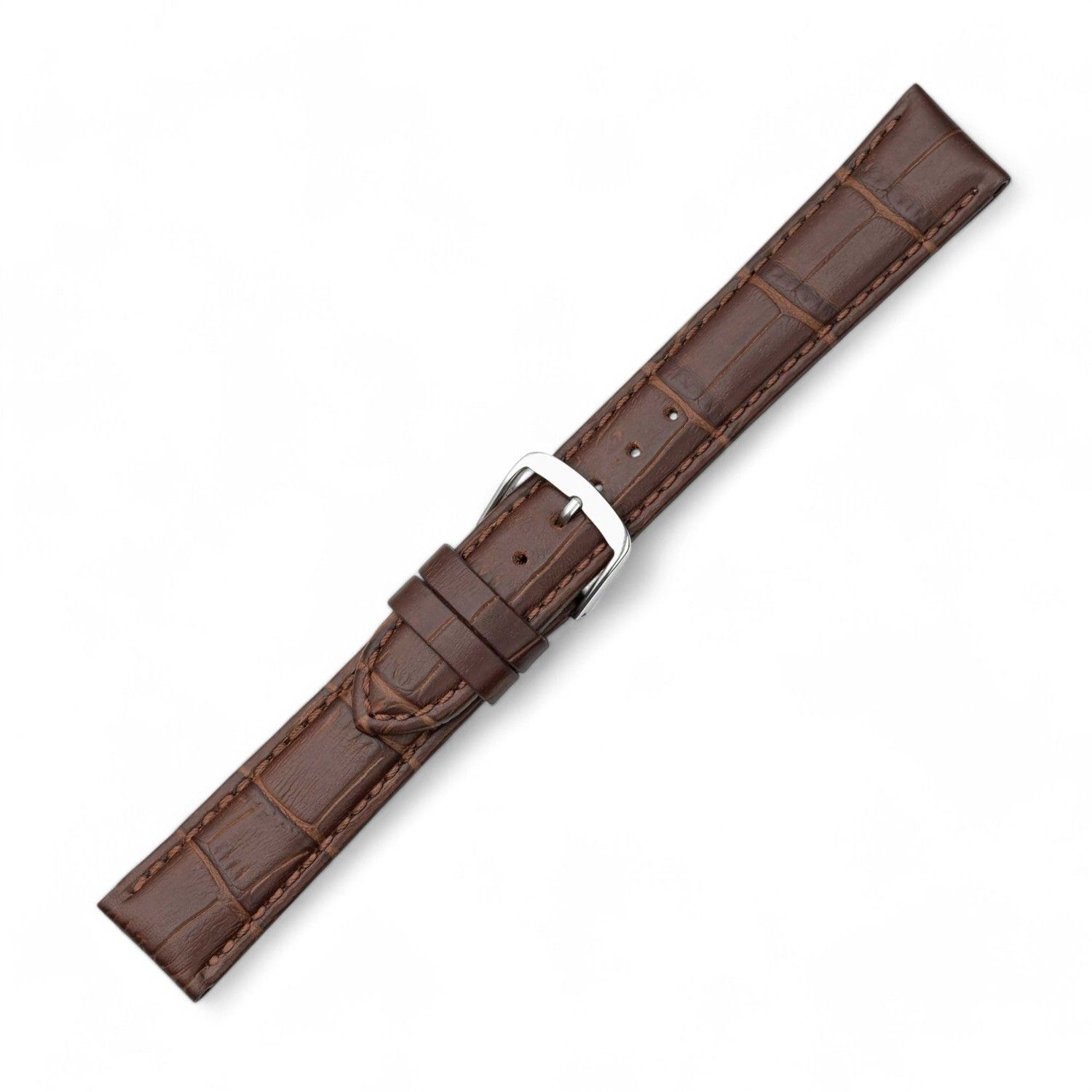 Louis.-Print Uhrenarmband aus braunem Leder für Herren und Damen, 18mm breit, 3mm dick, Schmidt