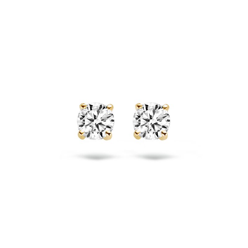 Blush Ohrstecker Damen 585er Gold mit Zirkonia, 5 mm, goldfarben